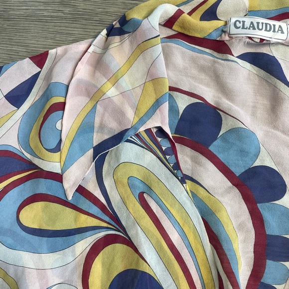 Vintage Claudia Paisley Sheer Crop Top - Picture 3 of 10